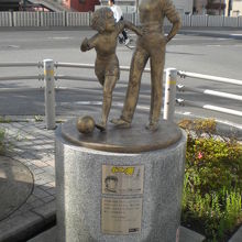 大空翼の銅像は、国道６号線沿いの近くにも設置されています。