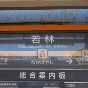 世田谷線若林駅。環七通りのすぐそばにあります。