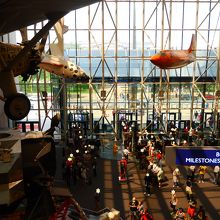 セキュリティーを抜けると吹き抜けの広い展示室です