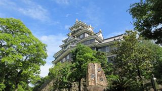 岡山城の象徴で、複雑な屋根の連なる様が楽しめます。