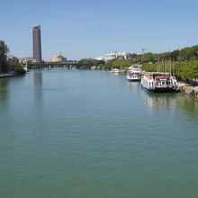 川に架かるサンテルモ橋からの眺めです