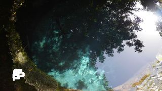 澄んだきれいな水が湧き出る