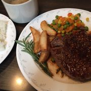 牛ランプステーキ（ＵＳ）200gガーリック醤油風味を食べました！店内パソコンの使用禁止です。