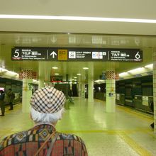 多摩川駅の地下１階の多摩川線専用ホーム