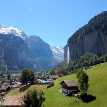シュタウプバッハ滝（ロープウェイからの眺め）。