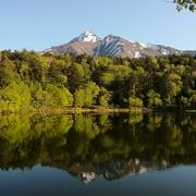 湖面に映える絶景の利尻富士