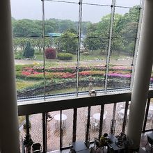 エントランスホールから見る植物園