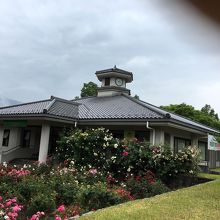 バラに囲まれた常設展示館