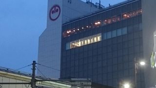 駅の上にあります