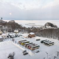 部屋から流氷が観えます。