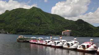 山々に囲まれた湖