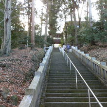 総門をくぐると急な石段が始まります。