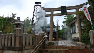 神社が蒸気で大変です