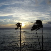 ラナイで食事出来ます　夕日も綺麗