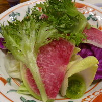 夕食、地元の野菜