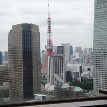 窓側に案内されれば東京タワー一望です