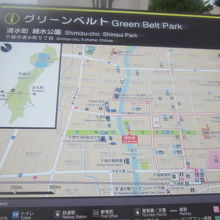 グリーンベルトと千歳川との交点付近にこの記念碑があります