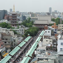 観光センターから見た浅草寺