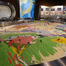 第3展示室は生活と地質現象　富士山と箱根活火山の模型