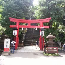 奥に石段が見えます