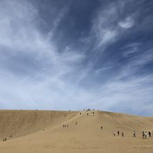 砂の山を歩くのに、長靴があってよかった