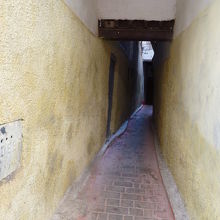 迷路のような道が続く