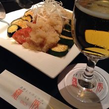 黒豚炙りおろしポン酢で一杯