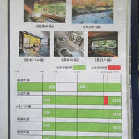時間割。「かわべの湯」は全部赤色であるべきだと思うのですが