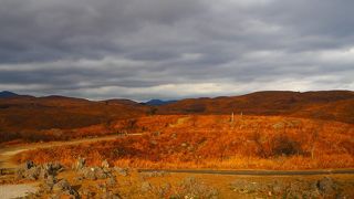 夕焼けに染まる秋吉台