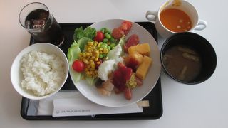 搭乗前に日本食