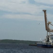 降下する飛行機