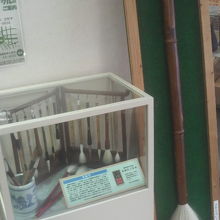 伝統的工芸品でもある「豊橋筆」の展示コーナーがありました