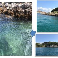 綺麗な海・・時々停まって景色などの説明してくれます