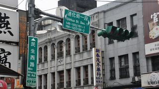 淡水河のそばにある問屋街で、干しエビ、干しシイタケなど土産を買いにいった。独特のアーケード構造もいい