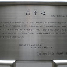 教育委員会の昌平坂の解説板は、聖堂の東側に立てられいます。