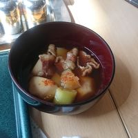 朝食で芋煮が食べられます