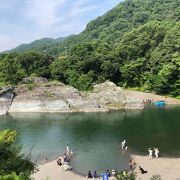 川の水が綺麗です