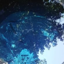 水が湧いているのが見えます。