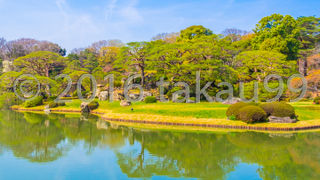 池に青空と妹山・背山がキレイに写っていました。