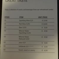 客室のミネラルは高い。列車1等車移動なら、駅のラウンジは無料