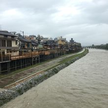 水かさが増した鴨川
