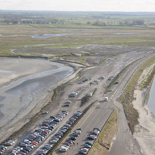 モンサンミッシェル修道院から見たサン・マロ湾の風景