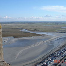 モンサンミッシェル修道院から見たサン・マロ湾の風景