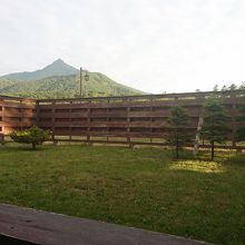 温泉露天風呂から利尻山