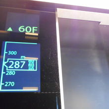 エレベーターの高度表示は、東京のサンシャイン60展望台と同趣