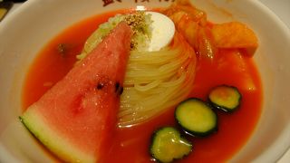 ここの冷麺の辛さは7段階から選べます