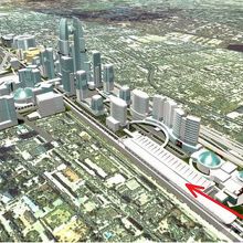 赤矢印のマッカサン駅横の国鉄マッカサン工場敷地の再開発がカギ
