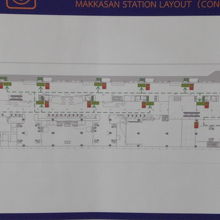 ＡＲＬマッカサン駅の建物内部の平面図です。とても広い施設です