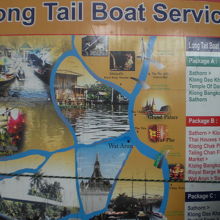 観光客用のロングテールボートです。観光客相手で、高価です。