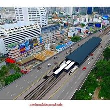 タイ運輸省の複線化イメージ図です。道路を広くしてあります。